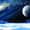 Astronomical, science Fiction, space landscape, ice, snow, stars, nebulae, planetary, space