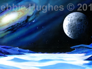 Astronomical, science Fiction, space landscape, ice, snow, stars, nebulae, planetary, space