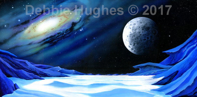 Astronomical, science Fiction, space landscape, ice, snow, stars, nebulae, planetary, space