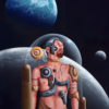 science fiction, cyborg, space travel, distant planets, earthlike planet, moons, stars