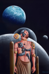 science fiction, cyborg, space travel, distant planets, earthlike planet, moons, stars