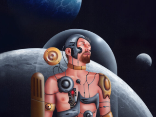 science fiction, cyborg, space travel, distant planets, earthlike planet, moons, stars