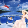 Futuristic, river, city, robots, bots, southern charm, riverboat, space boat, ships