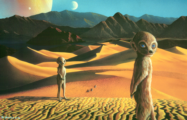 alien planet, alien life, desert, dunes, science fiction, mountains, rock formations