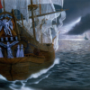 ghost ships, sailing ships, dark seas, ocean, HMS, galleon, ghostly, dark waters, haunted