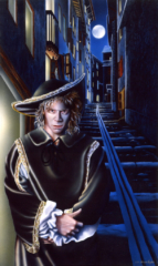 Lestat, vampire, Vampire Chronicles, frenchstreet, alley, dangerous, moonlit, village, france