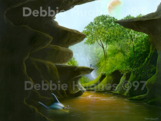 Science fiction, space ship, marooned, alien, planet, space travel, rock formations, canyon