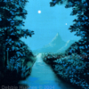 twilight, blue, landscape, evening, stars, pastoral