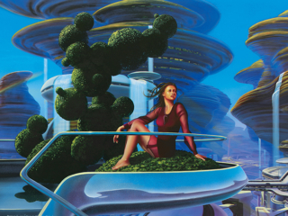 science fiction, futuristic city, tera forming, rock formations, future, visionary