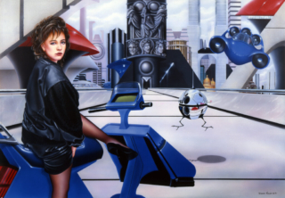futuristic, science fiction, robots, flying cars, motorcycles, futuristic buildings