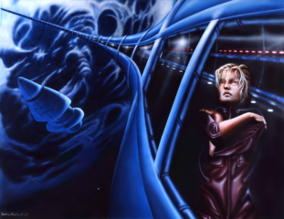 science fiction, space station, distant planets, space travel, space suit
