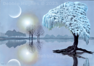 Winter, Ice, lake, icicles, winter landscape, quiet landscape, surreal