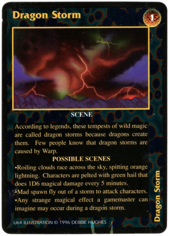 Dragon Storm Collectible Game Card, storm, dragons, fire, lightening