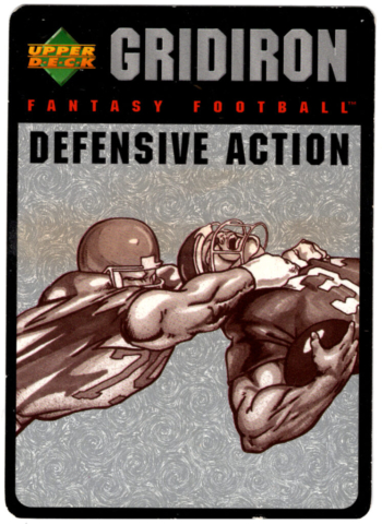 Gridiron Fantasy Football Back of Game Card