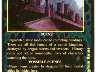Mortal Kingdom Ruins, Dragonstorm Collectible Game Card Dragon Storm Collectible Game Card, Ruined Castle, Fantasy, mountain cliffs
