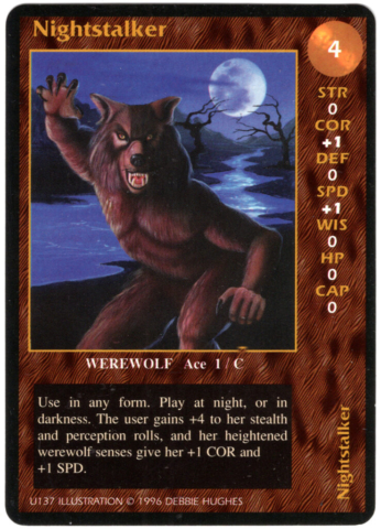 Dragon Storm Collectible Game Card, WereWolf, creepy, full moon