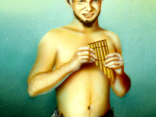 Pan Towers in Time Collectible Game Cards, Greek Edition, Pan, flute, man faun, enticer