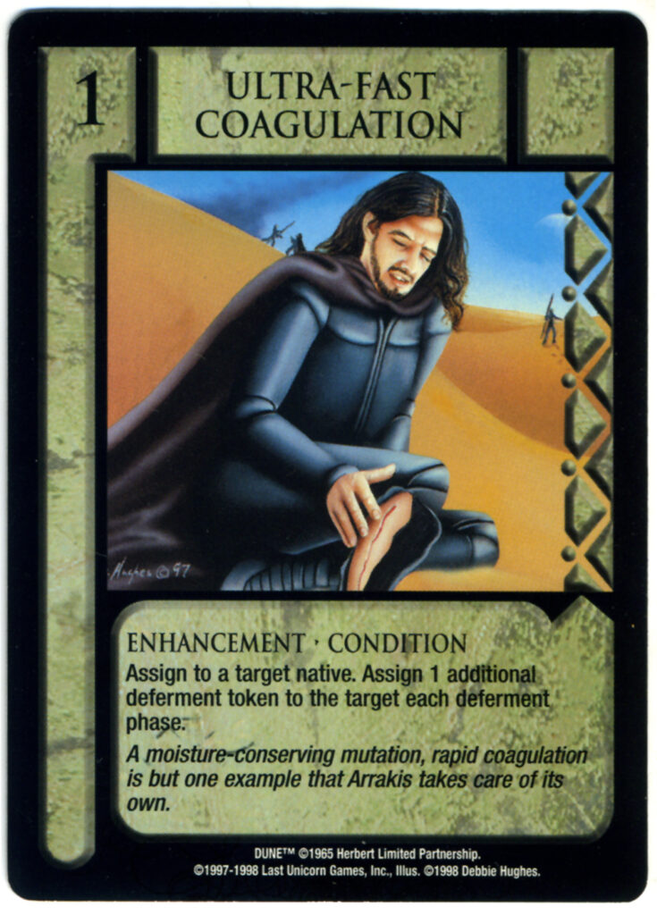 Dune Collectible Game Card, Desert, Fighting, Still Suit, Freman, Dune, Arrakis, Frank Herbert
